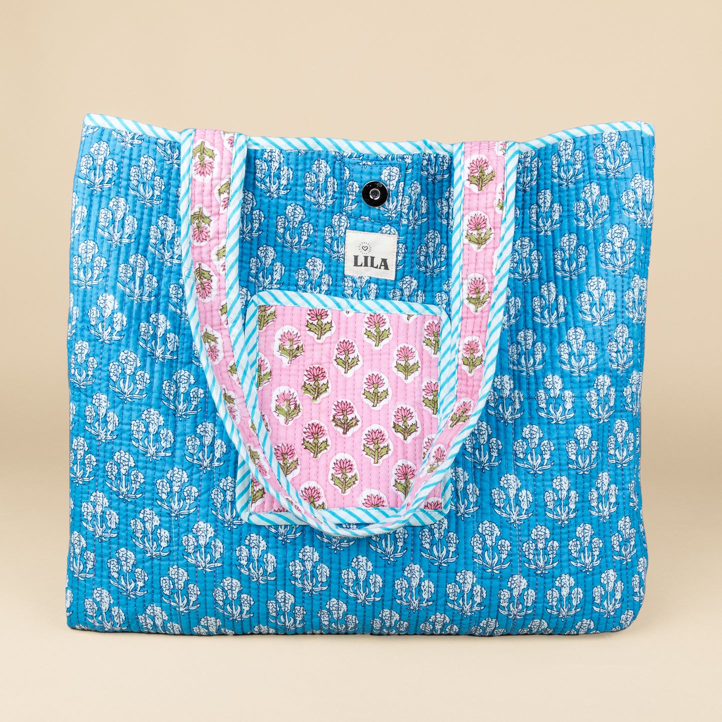 Tote Bag - Pink - Blue - No.15