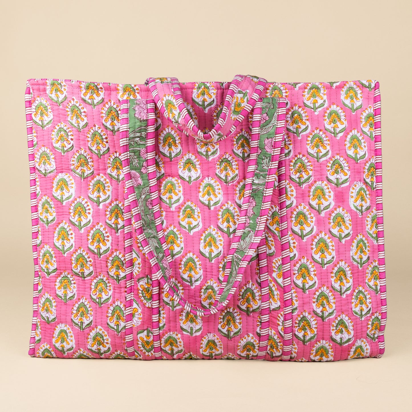 Tote Bag - Pink - Green - No.8