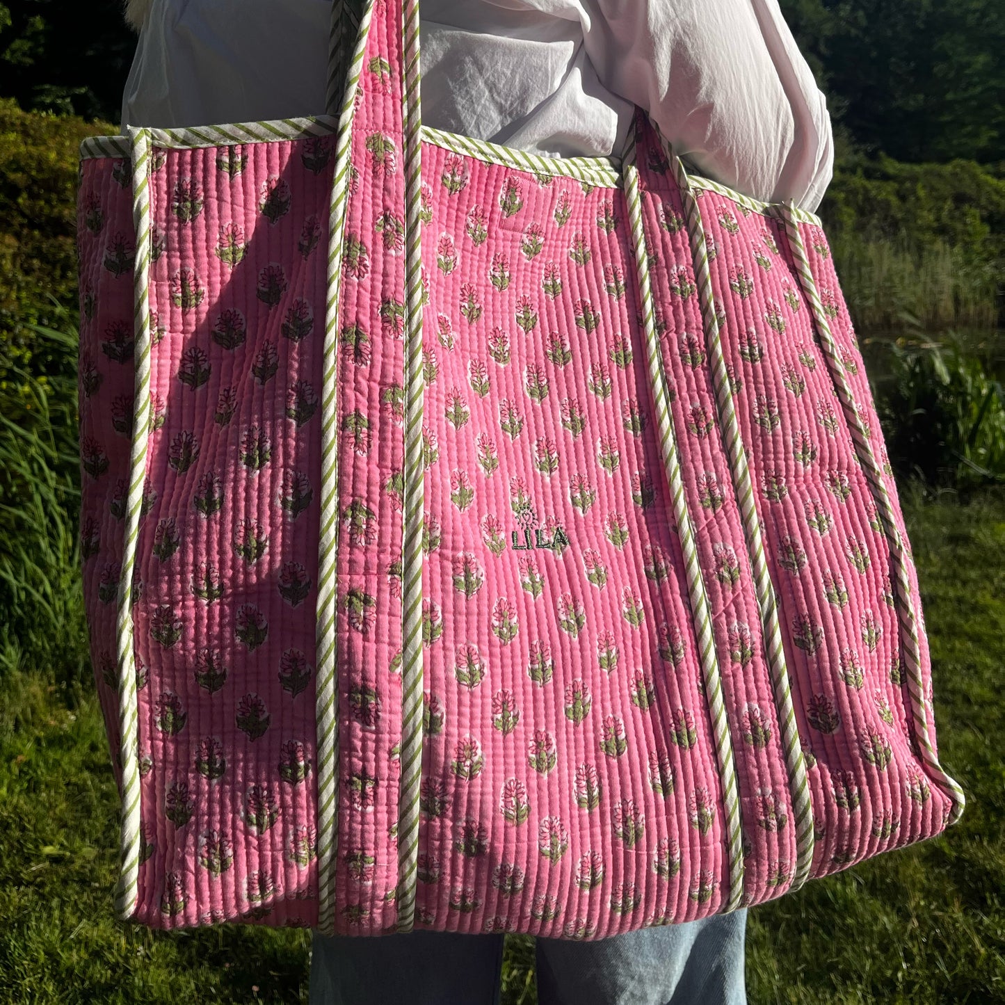 Tote bag - Pink - Green - No.17