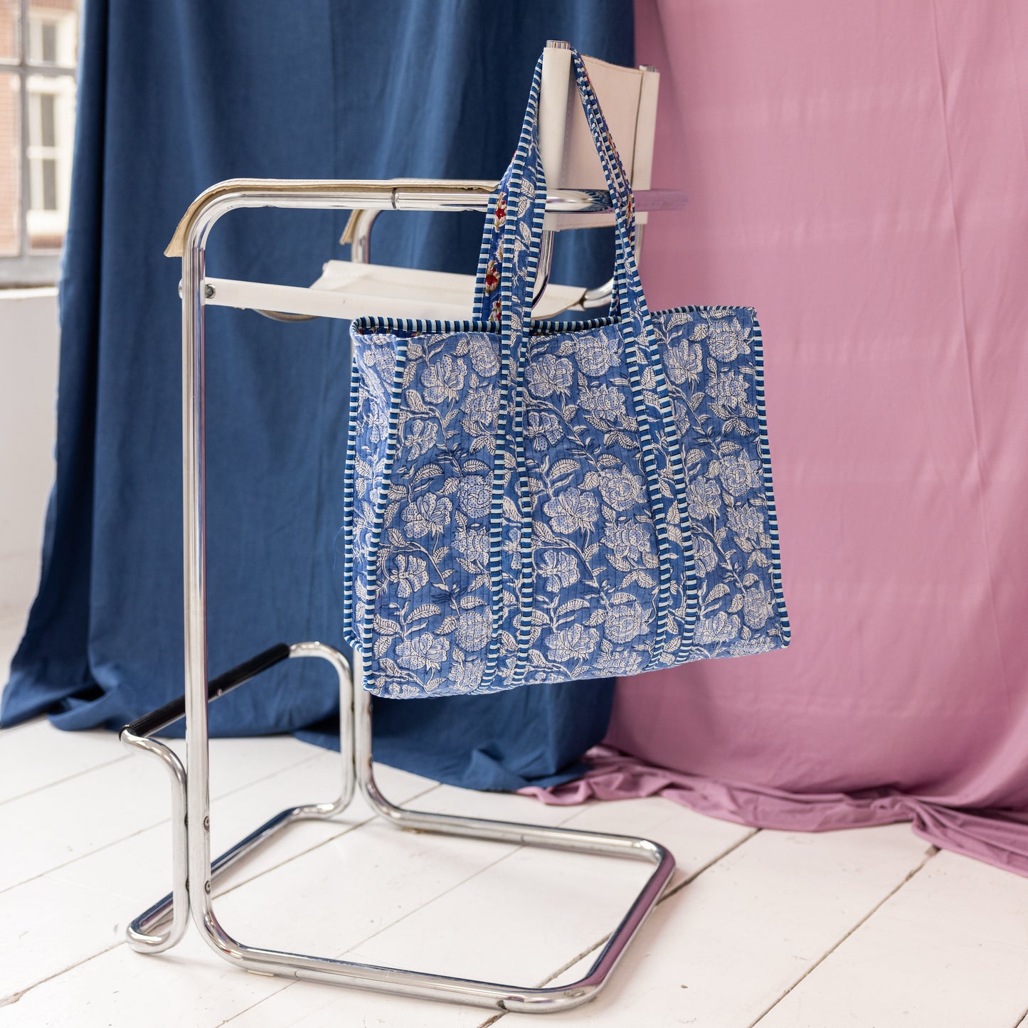 Tote bag - Blue - Zipper - No.3