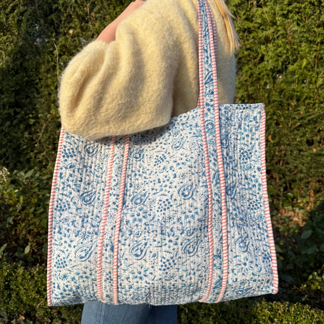 Sac Cabas - Bleu - Rose - No.10