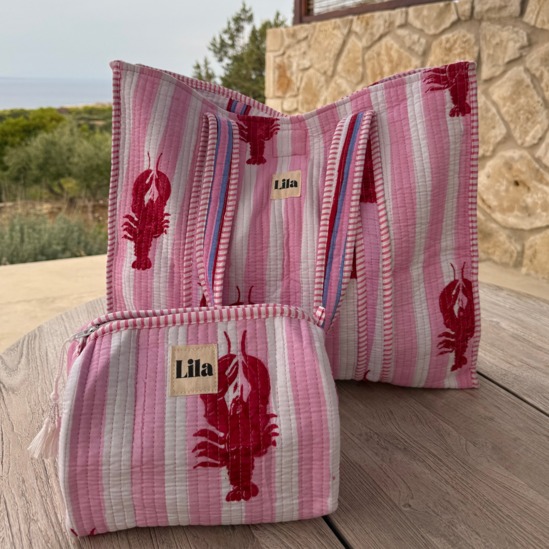 Tote bag - Lobster - inclusief toilettas - No.6