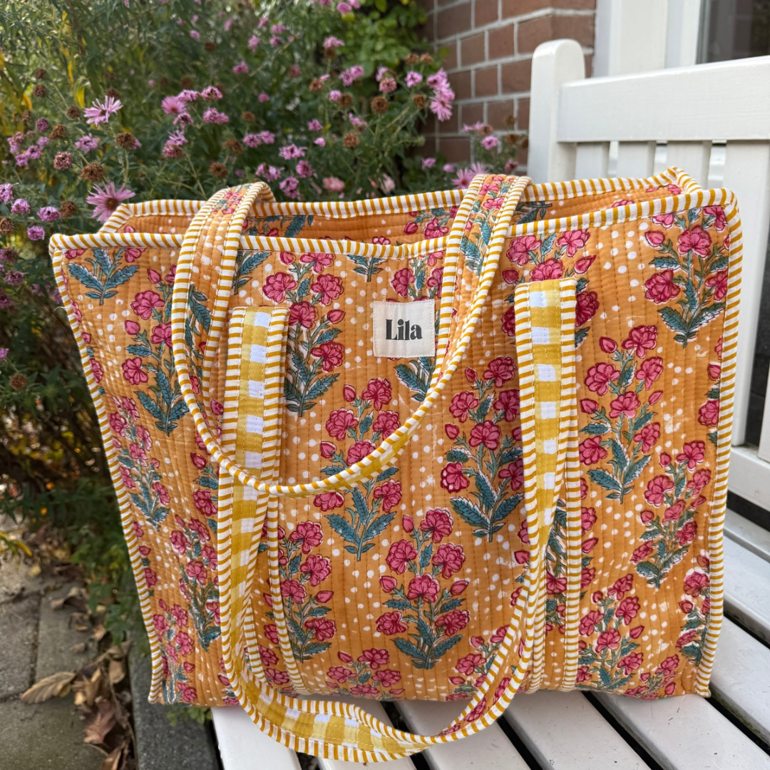 Tote bag - Okergeel - Rits - No.1