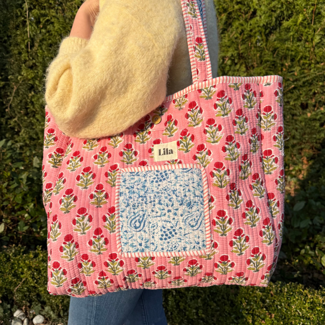 Tote Bag - Blue - Pink - No.10