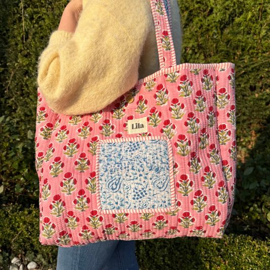 Tote Bag - Blauw - Roze - No.10