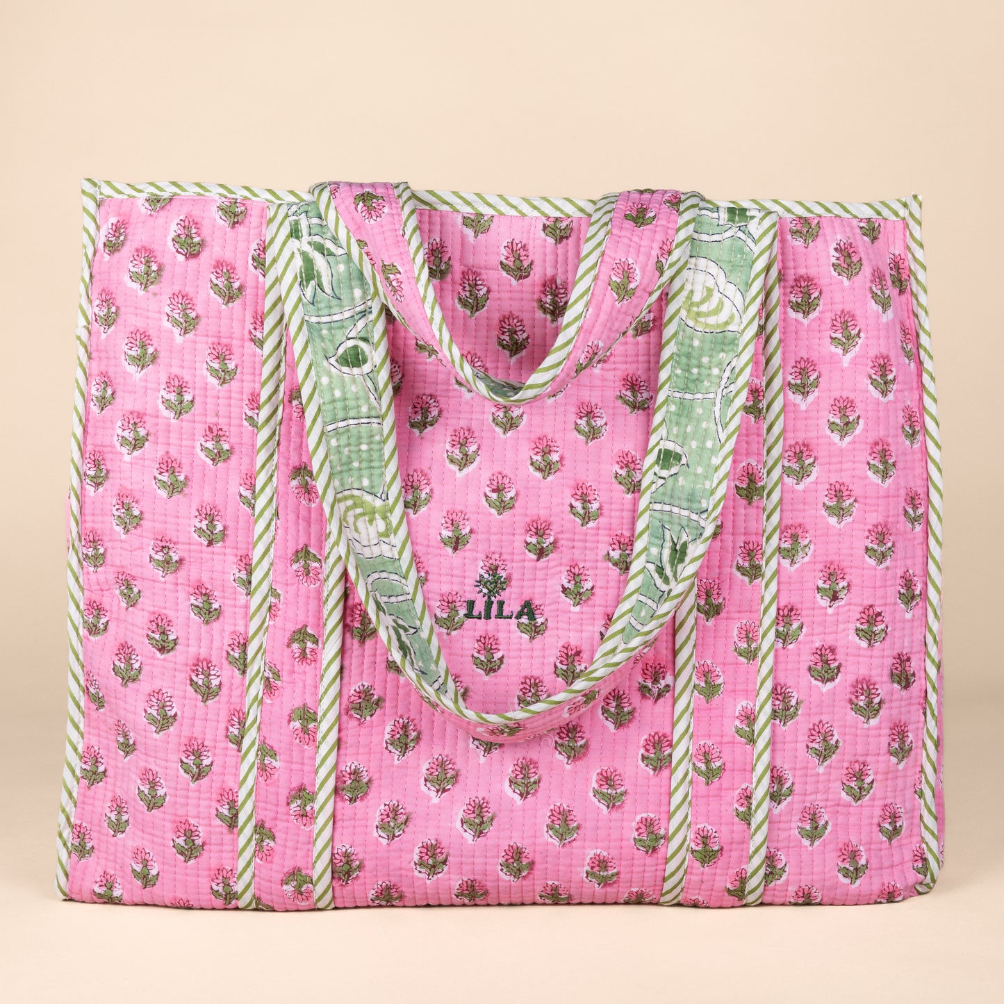 Tote bag - Pink - Green - No.17