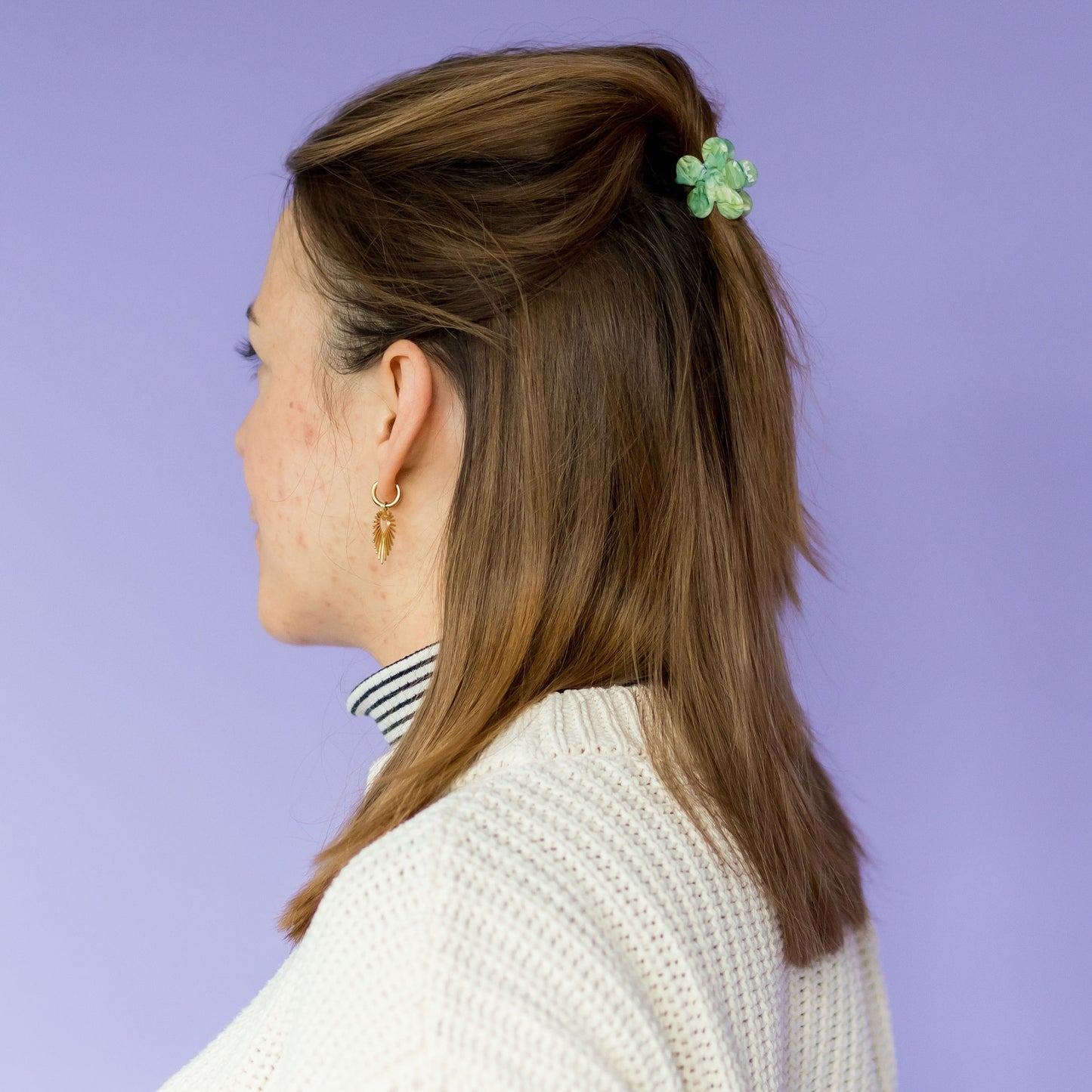Haarclip Flower Mint-Klein