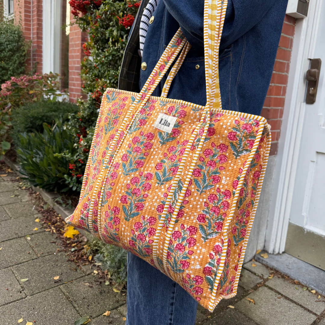 Tote bag - Okergeel - Rits - No.1