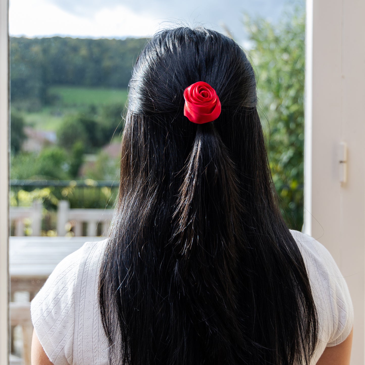 Rosa roja elástica