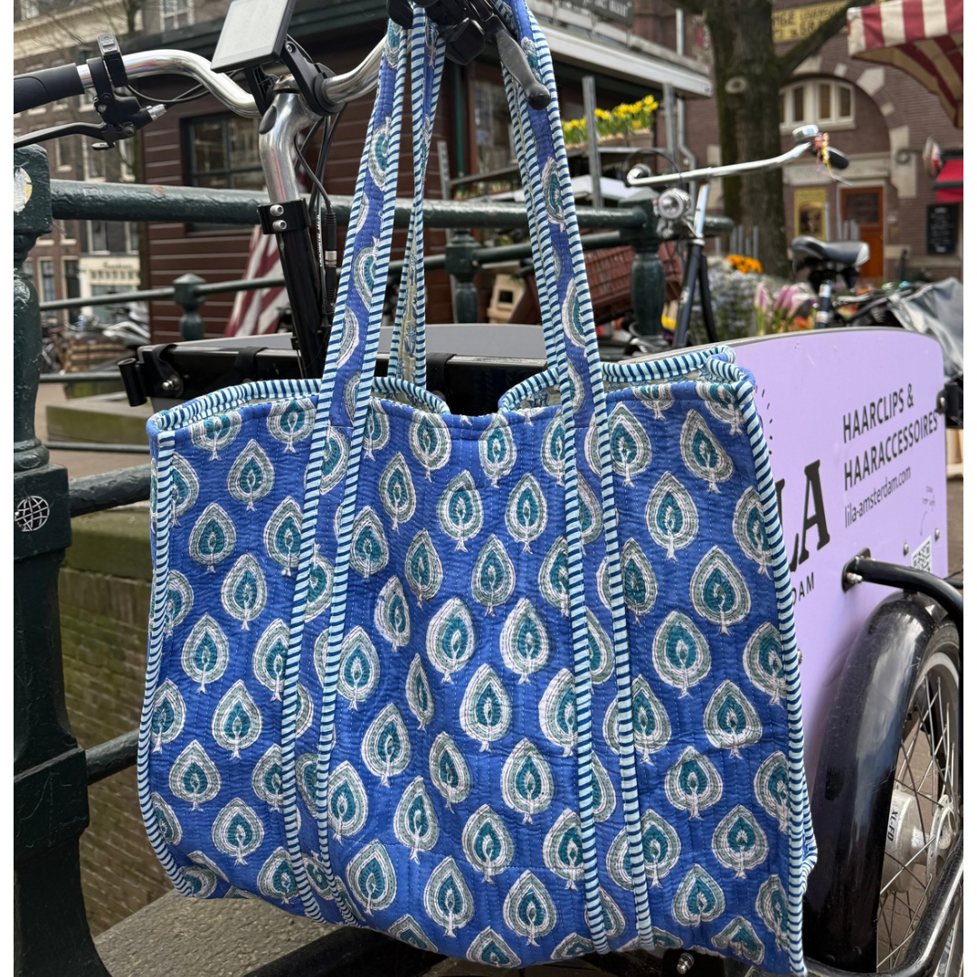 Tote bag - Cobalt blue - Green - No.22