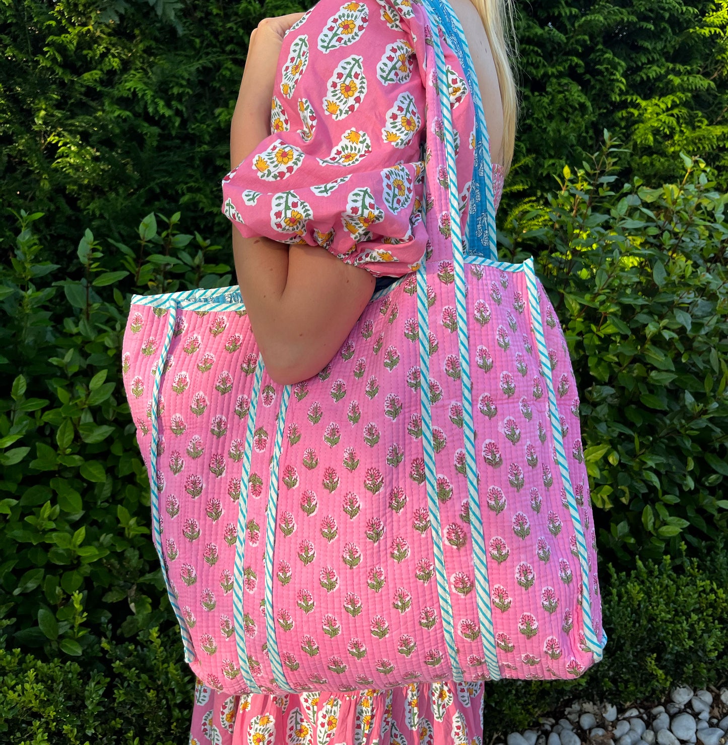Tote Bag - Pink - Blue - No.15