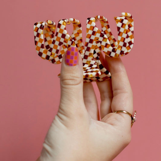 Pre- order- Haarclip Chessboard