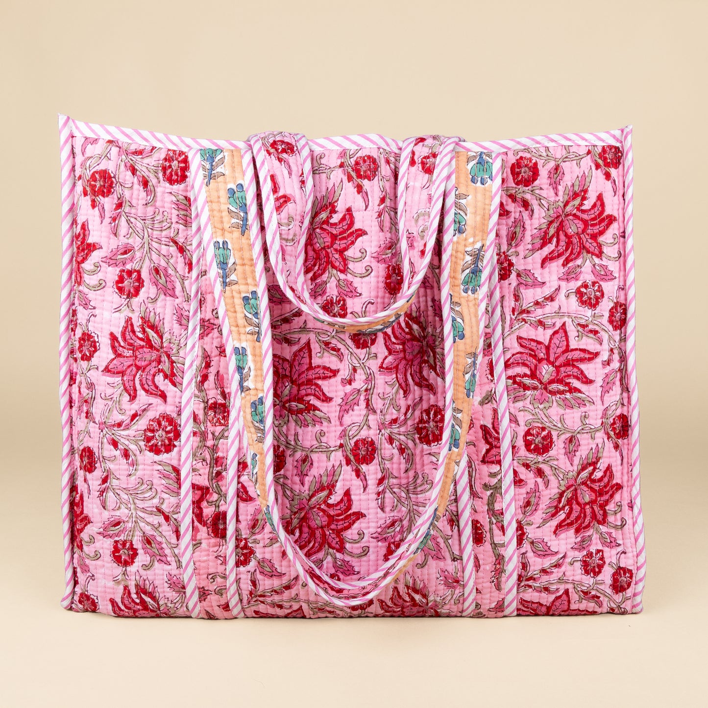 Tote Bag - Pink Red - Orange - Zipper - No.6