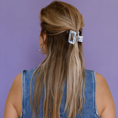 Hair clip Delft Blue-medium