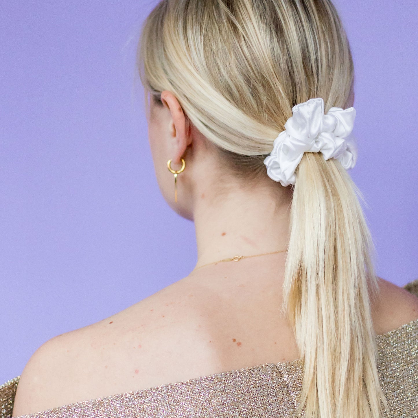 Scrunchie satin-silver
