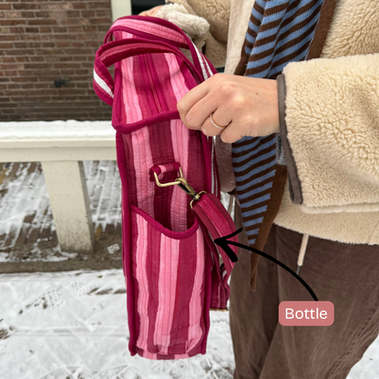 Organised Tote - Burgundy - Stripe - No.1