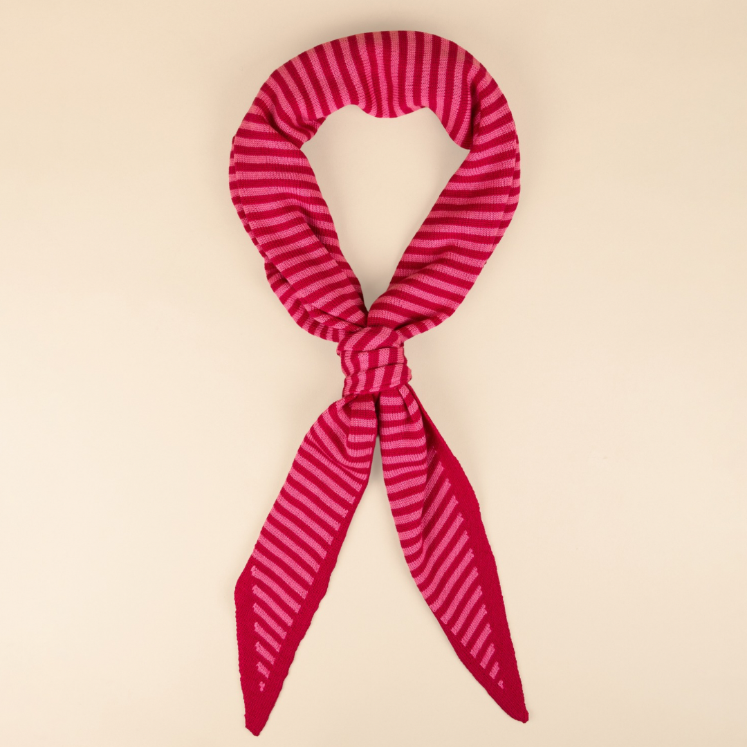 Triangle Sjaal - Roze streep - Groot