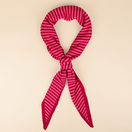 Triangle Sjaal - Roze streep - Groot