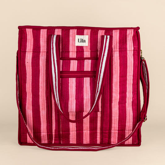 Tote Organizado - Borgoña - Rayas - No.1