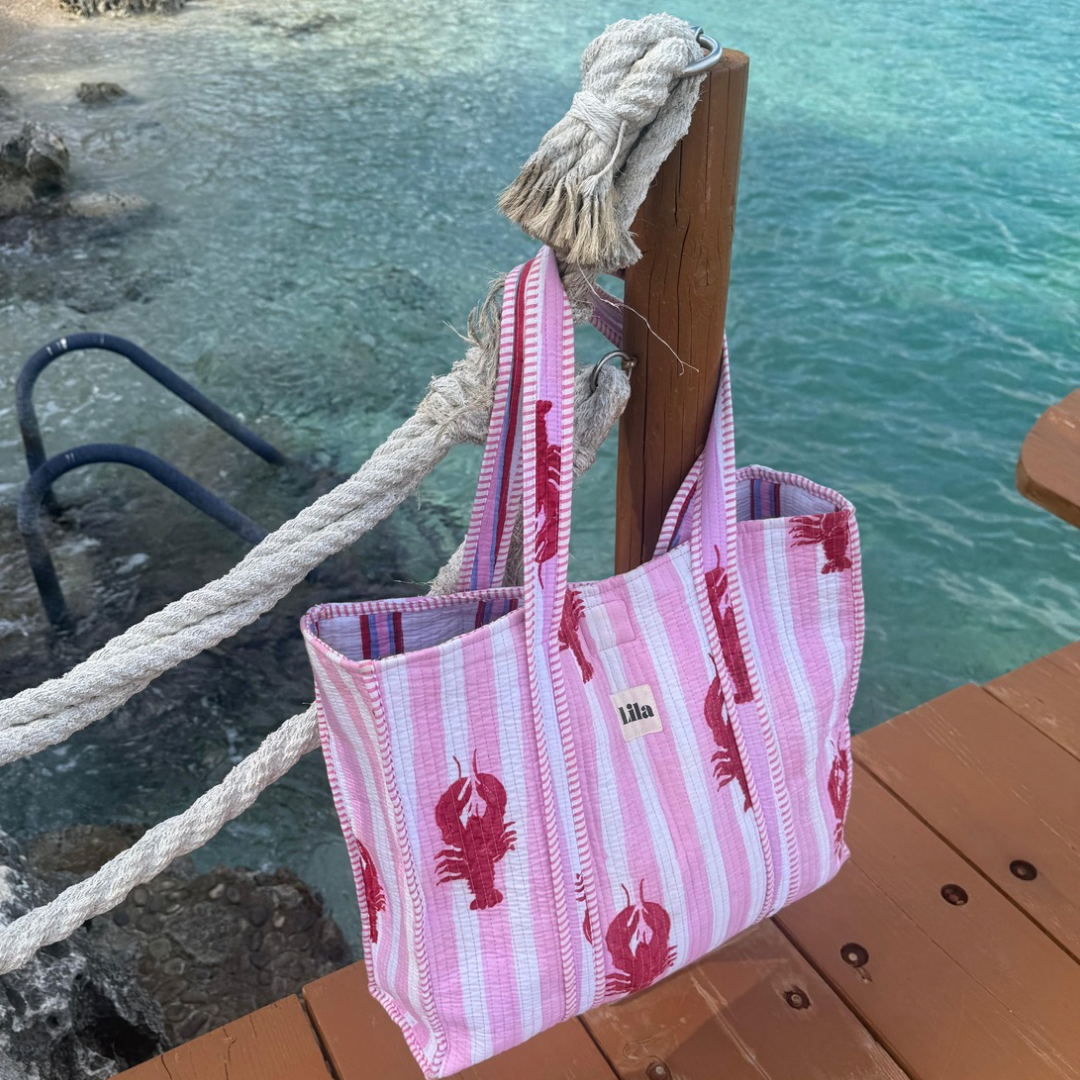 Pre-order - Tote bag - Lobster - inclusief toilettas - No.12