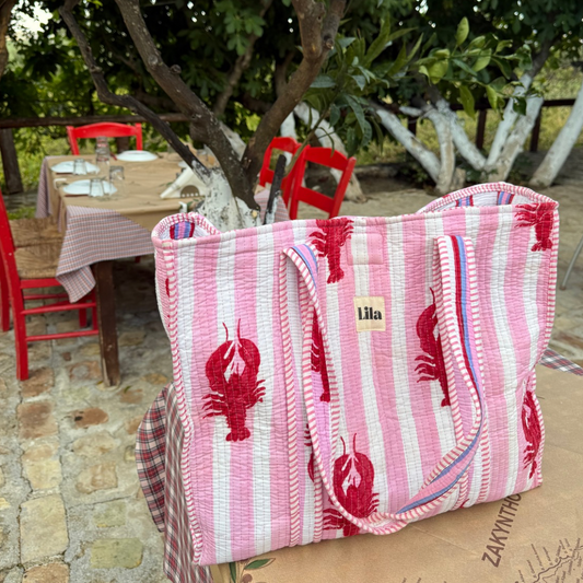 Tote bag - Lobster - inclusief toilettas - No.6