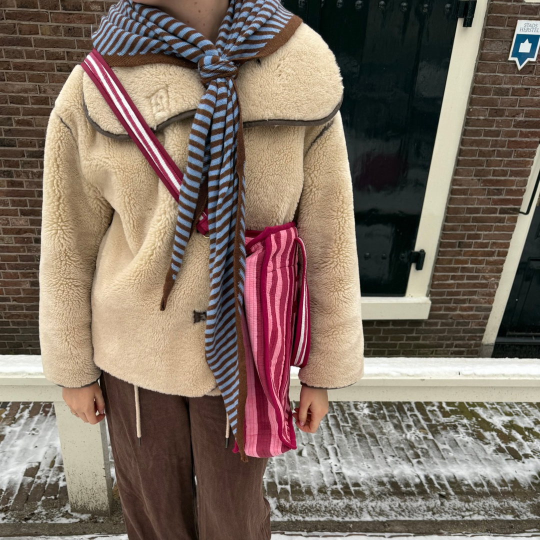 Organised Tote - Burgundy - Stripe - No.1