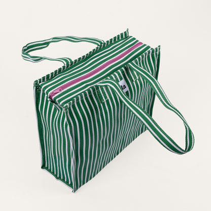 Recycled Nylon Tote - Green Stripe