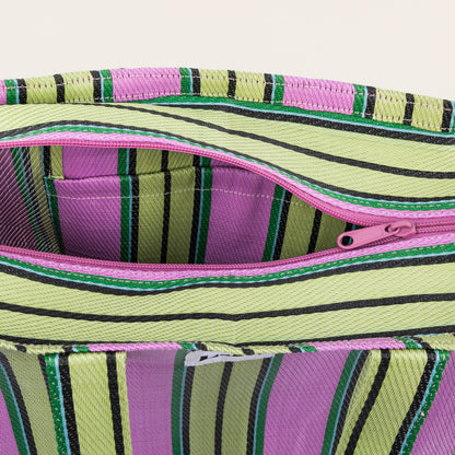 Recycled Nylon Tote - Strawberry Matcha Stripe