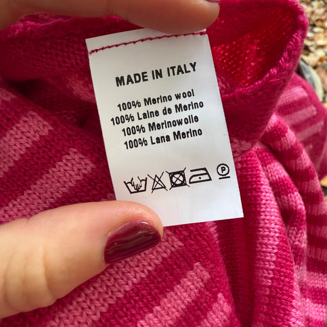 Triangle Scarf - Pink stripe - Large