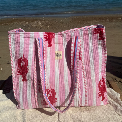 Pre-order - Tote bag - Lobster - inclusief toilettas - No.12