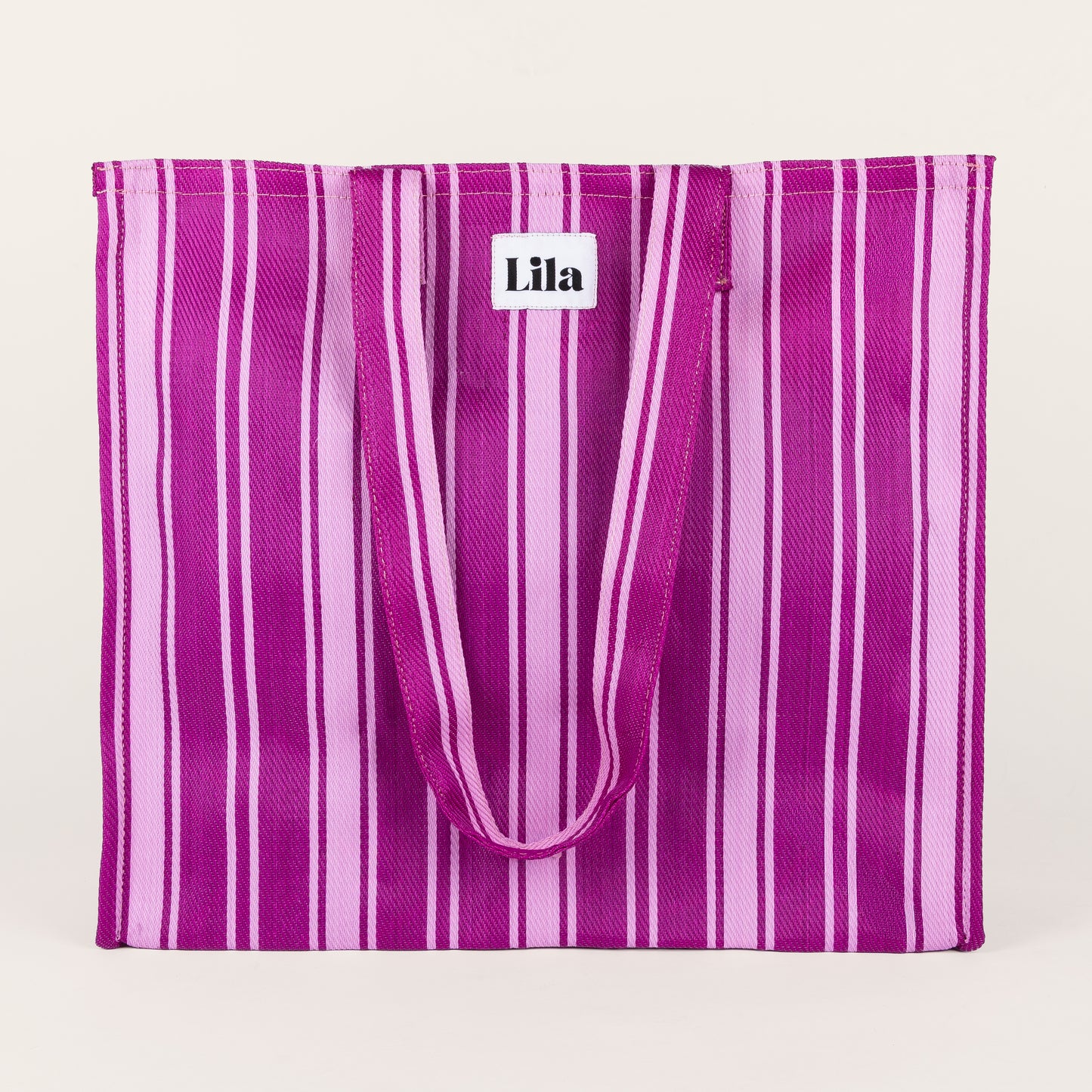 Recycled Nylon Tote - Fuchsia Stripe