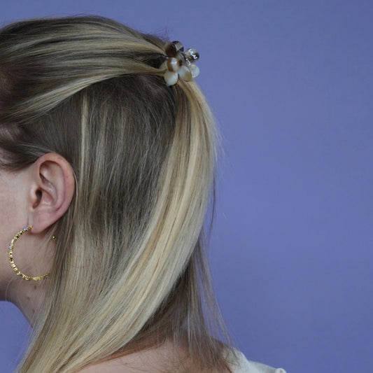Flor de haarclip moca-klein