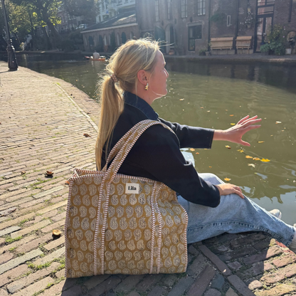 Tote bag - Paisley - Rits- inclusief toilettas -No.1