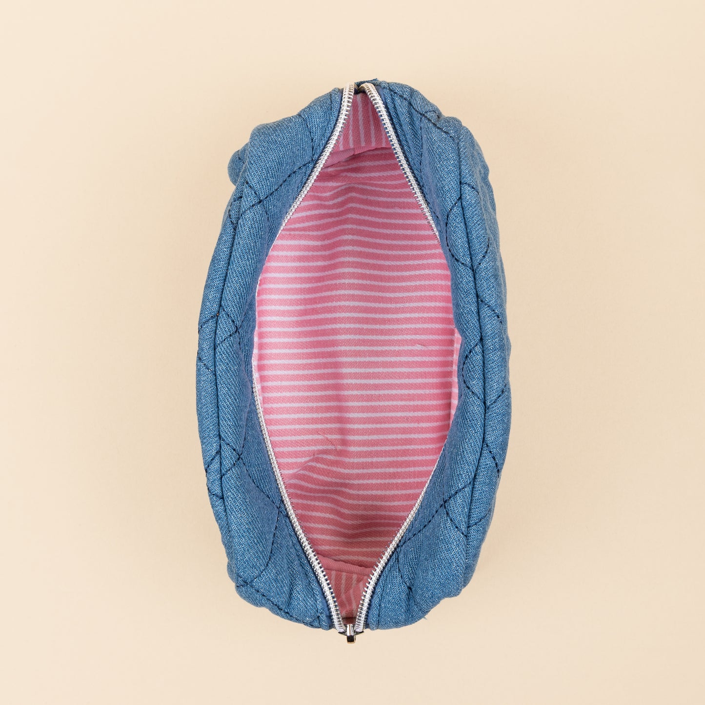 Recycled - toilettas setje - Jeans - Roze