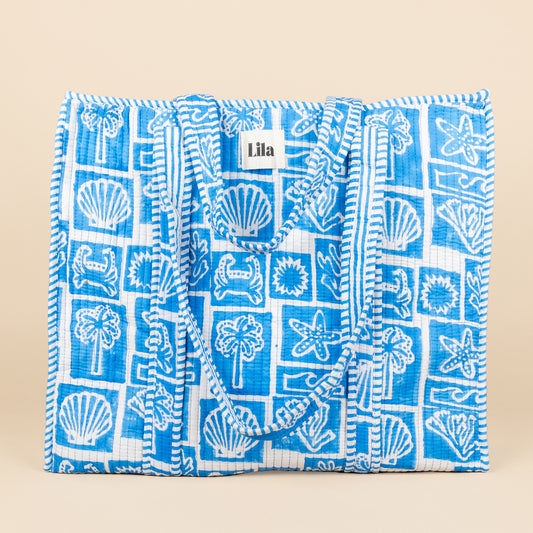 Tote bag - rits - Blauw - Beach - No.2