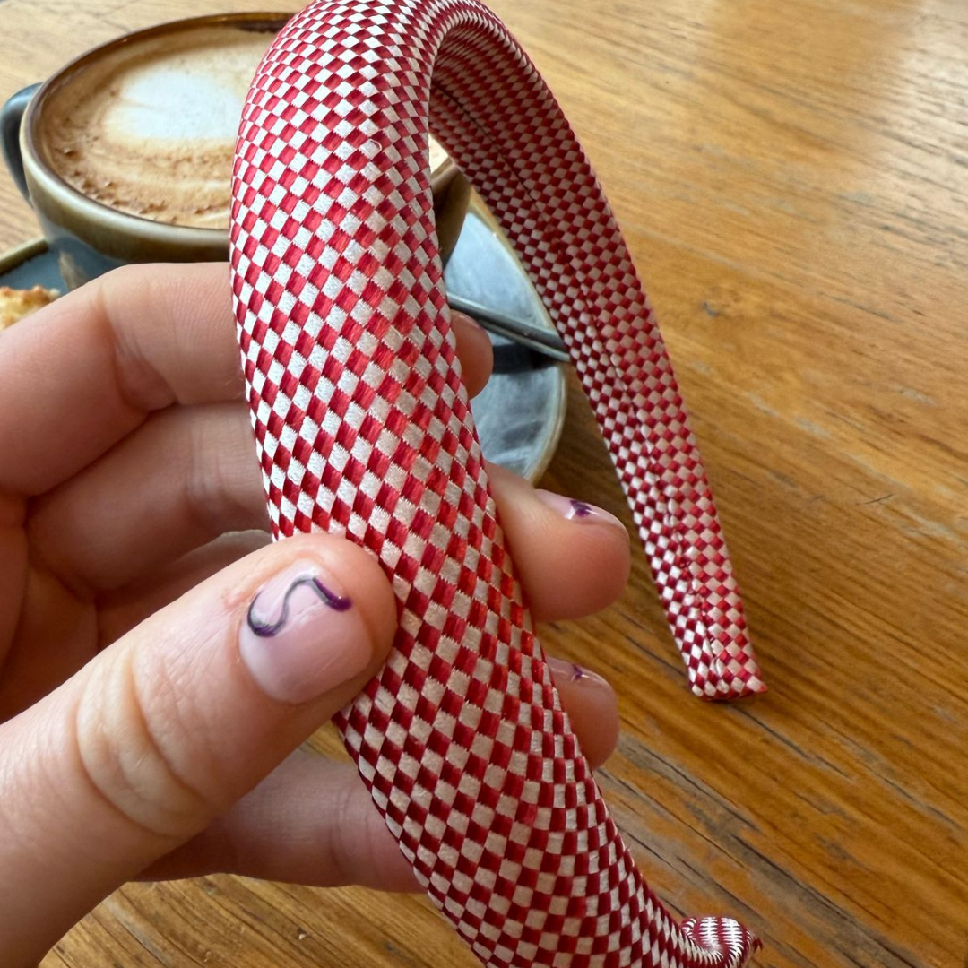 Stropdas haarband- Rood met wit