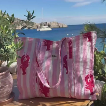 Pre-order - Tote bag - Lobster - inclusief toilettas - No.12